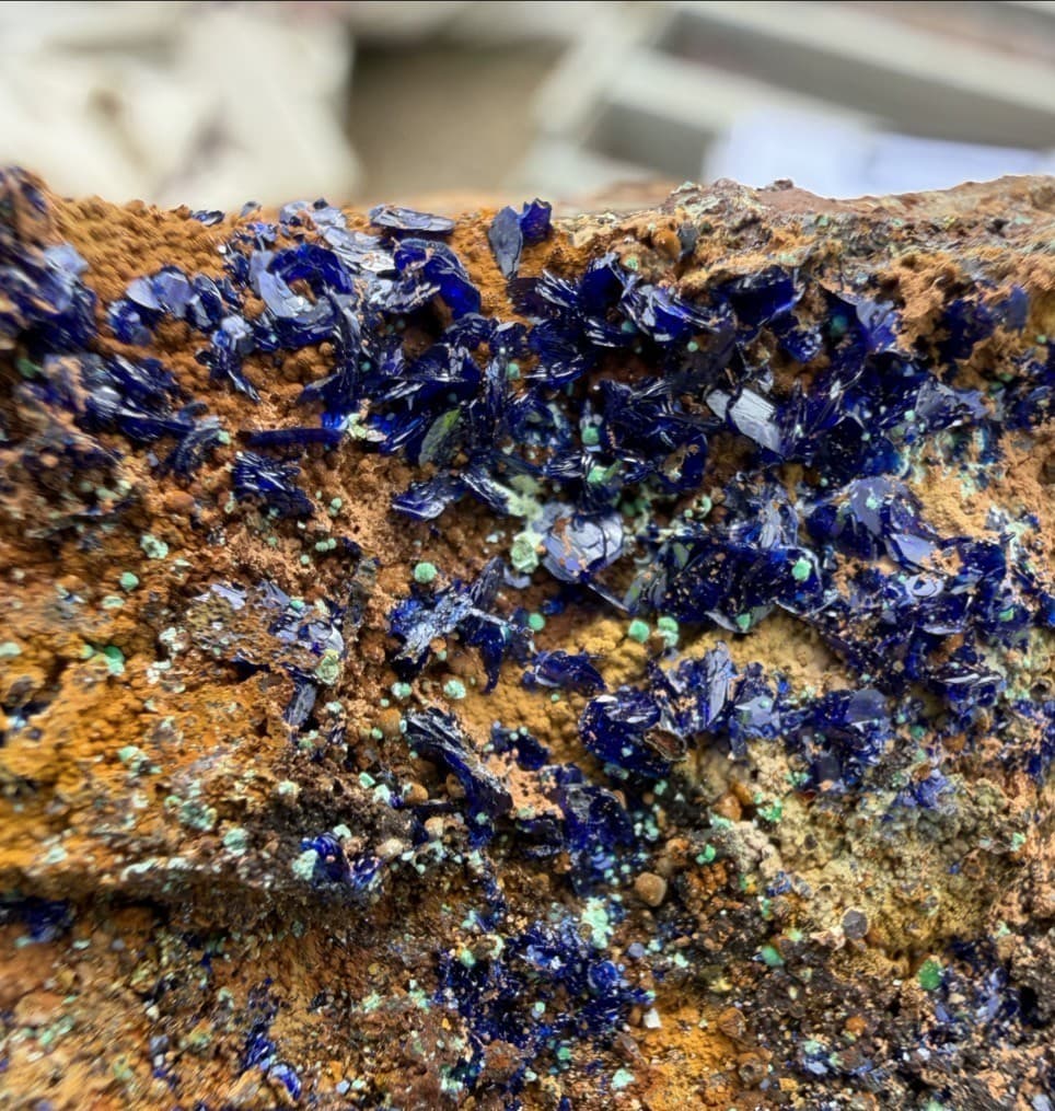 Oxidised rhyolite with azurite and malachite staining, drillhole MU2602